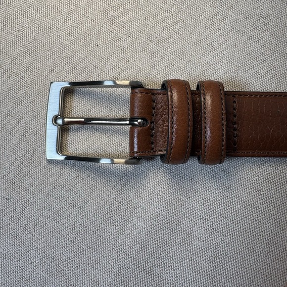 Perry Ellis Portfolio Brown Genuine Leather Harness Buckle Dress Belt Size‎ 40 - Picture 5 of 5